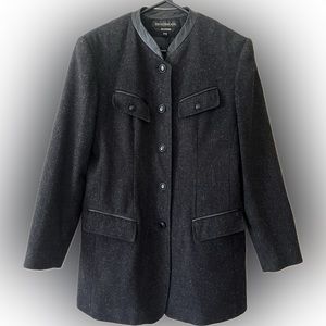 Vintage Braebrook Button Front Wool Black jacket Blazer Womens 9/10